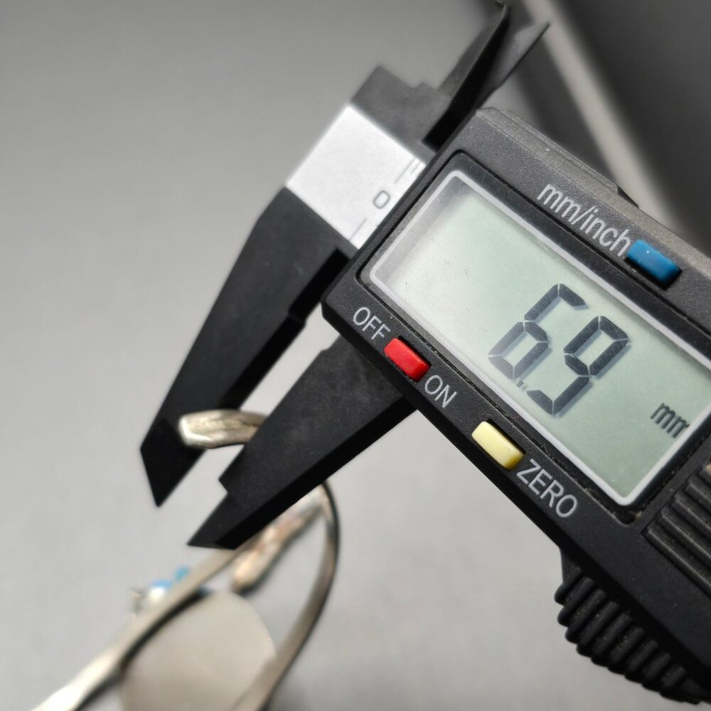 VTG Southwestern Sterling Silver Bracelet 6.75" Crushed Turquoise Feather Charm - Picture 15 of 15